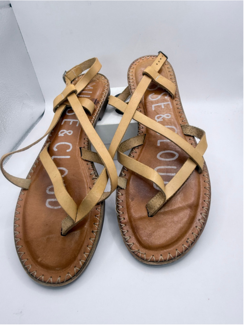 Women's Musse & Cloud Leather Sandals Tan Size 10/41